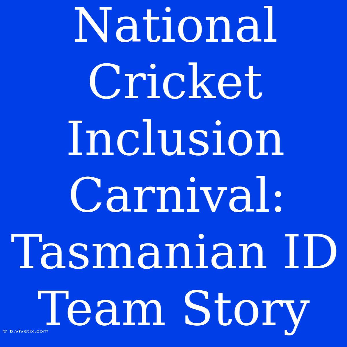 National Cricket Inclusion Carnival: Tasmanian ID Team Story 