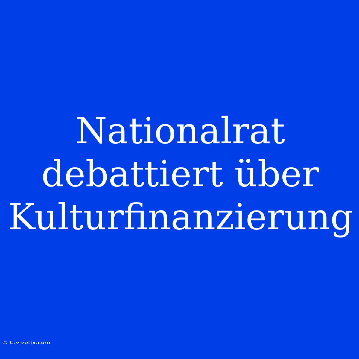 Nationalrat Debattiert Über Kulturfinanzierung