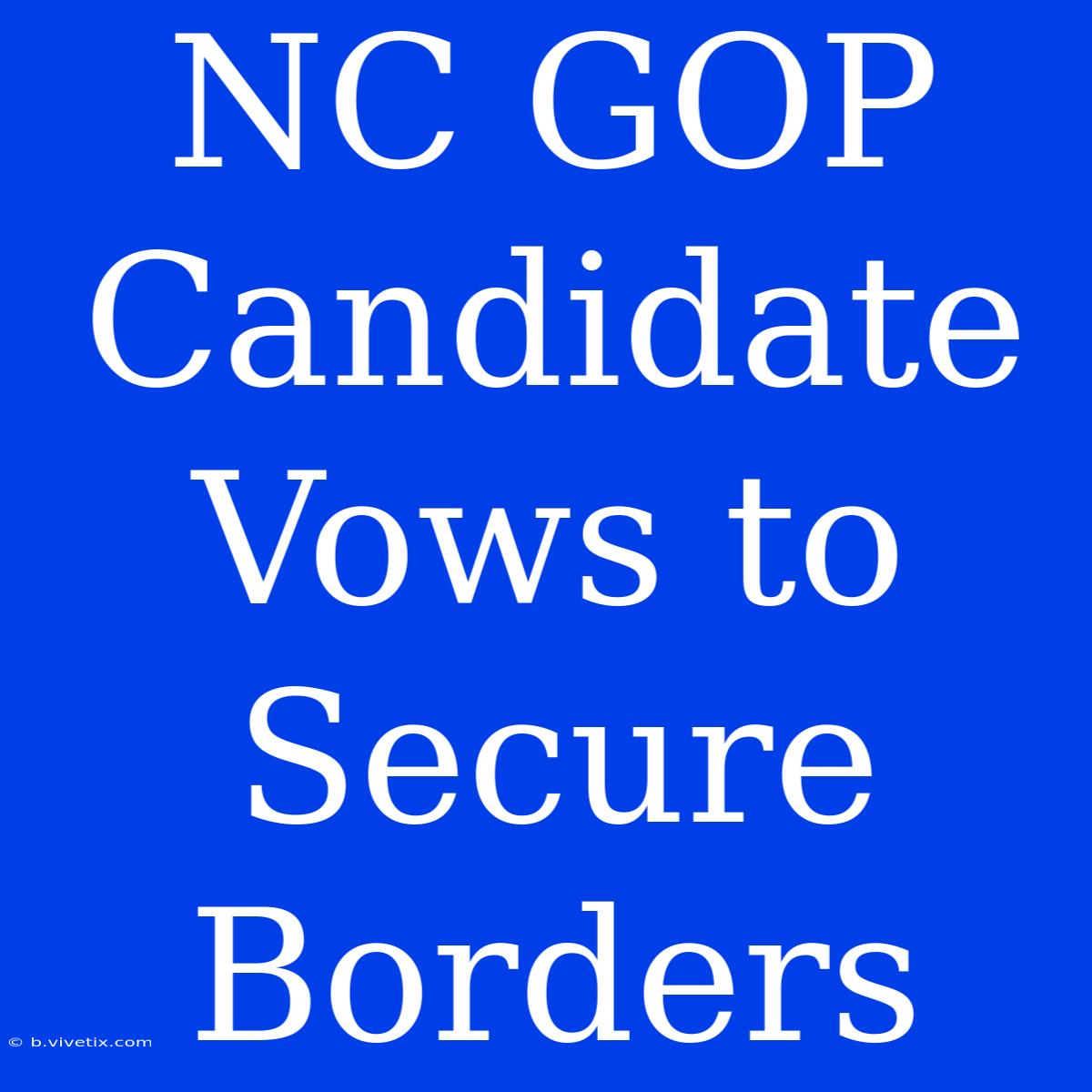 NC GOP Candidate Vows To Secure Borders