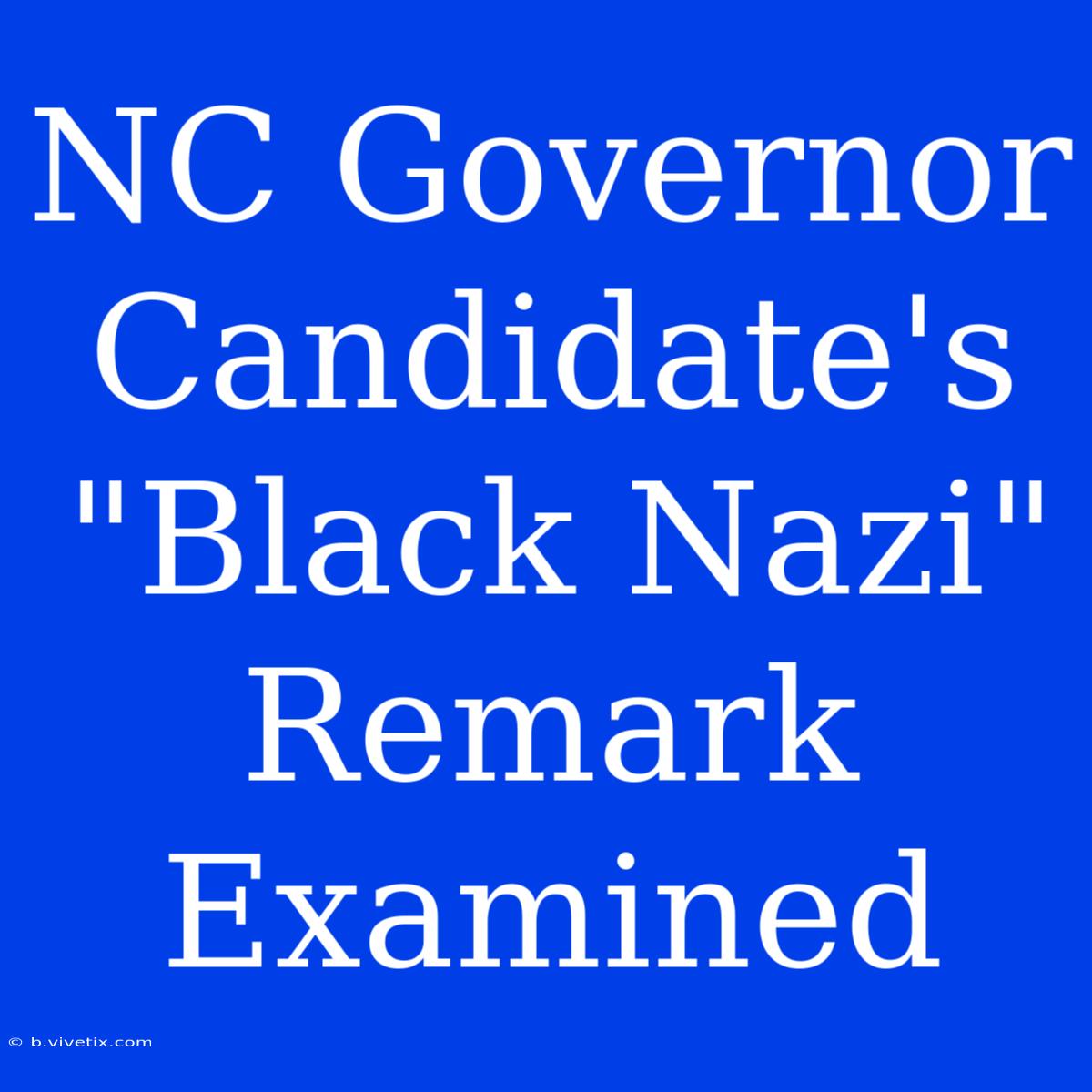 NC Governor Candidate's 