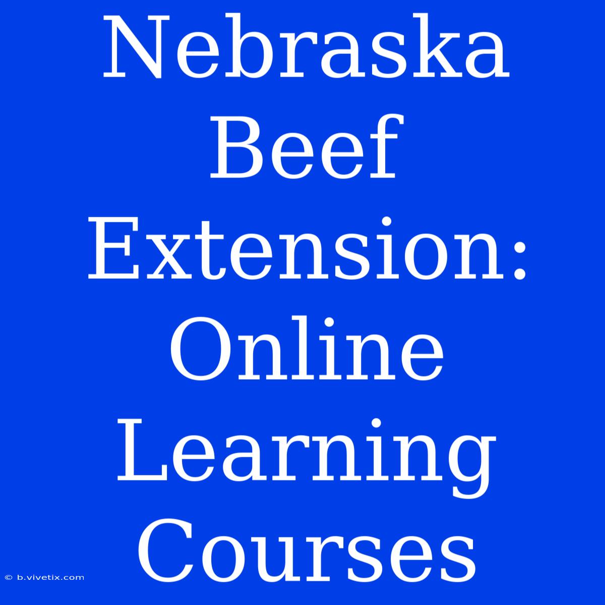 Nebraska Beef Extension: Online Learning Courses