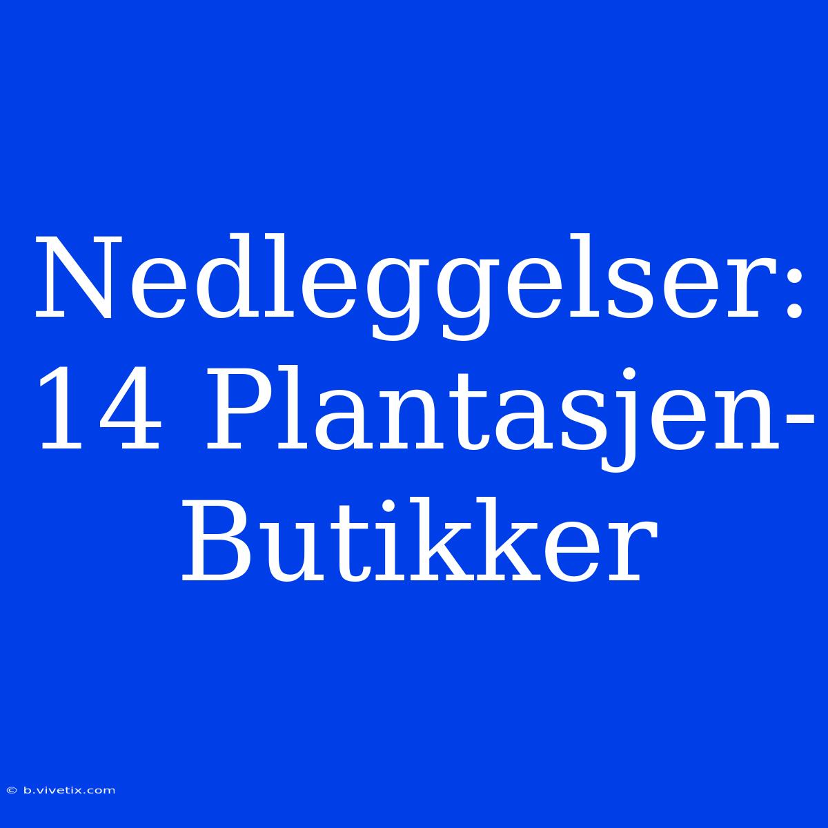 Nedleggelser: 14 Plantasjen-Butikker