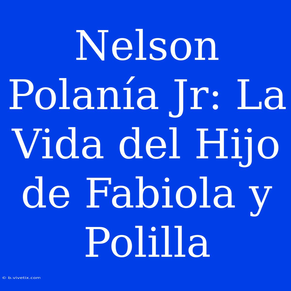 Nelson Polanía Jr: La Vida Del Hijo De Fabiola Y Polilla