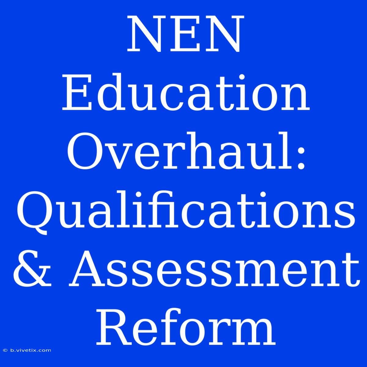 NEN Education Overhaul: Qualifications & Assessment Reform