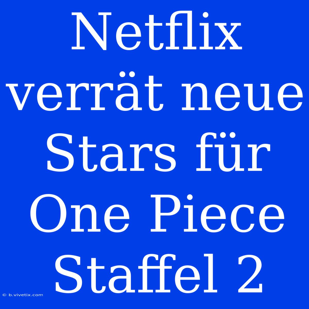 Netflix Verrät Neue Stars Für One Piece Staffel 2