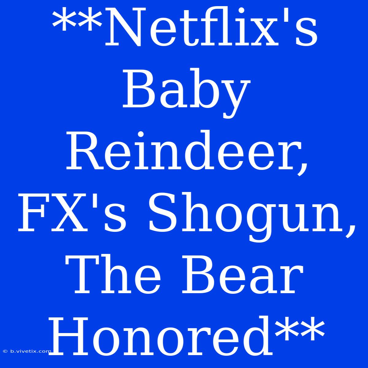 **Netflix's Baby Reindeer, FX's Shogun, The Bear Honored**