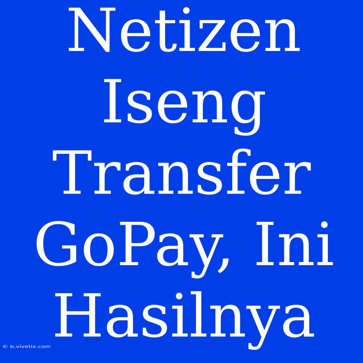 Netizen Iseng Transfer GoPay, Ini Hasilnya