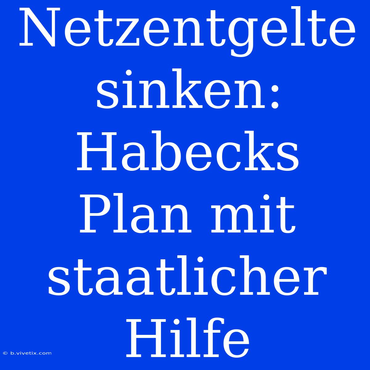 Netzentgelte Sinken: Habecks Plan Mit Staatlicher Hilfe