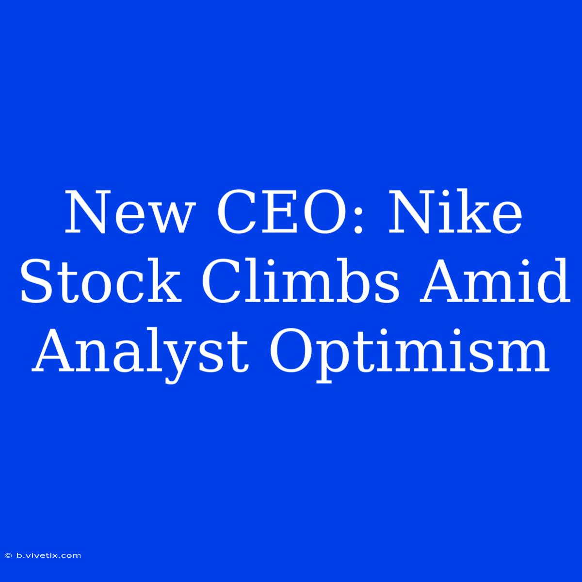 New CEO: Nike Stock Climbs Amid Analyst Optimism