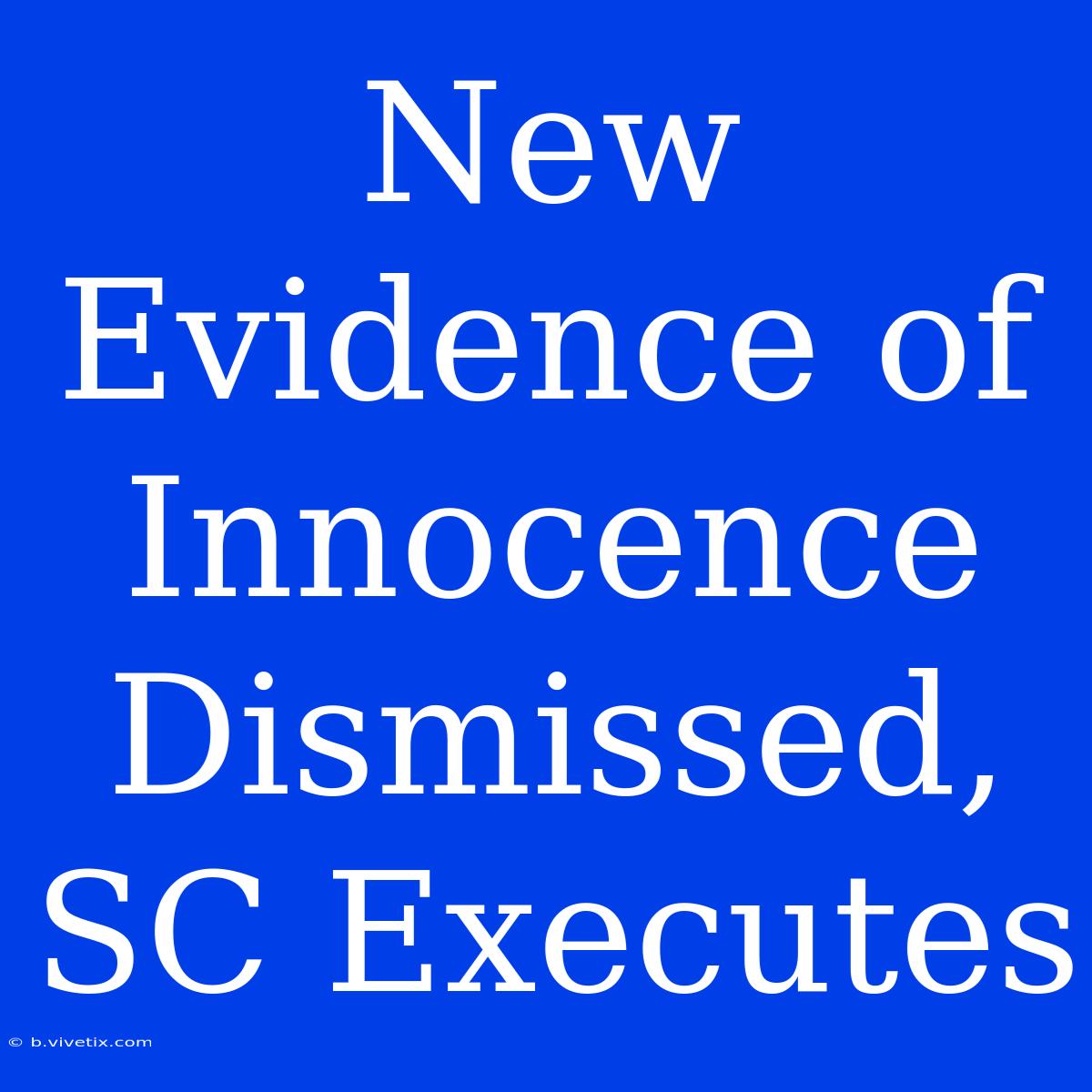 New Evidence Of Innocence Dismissed, SC Executes 