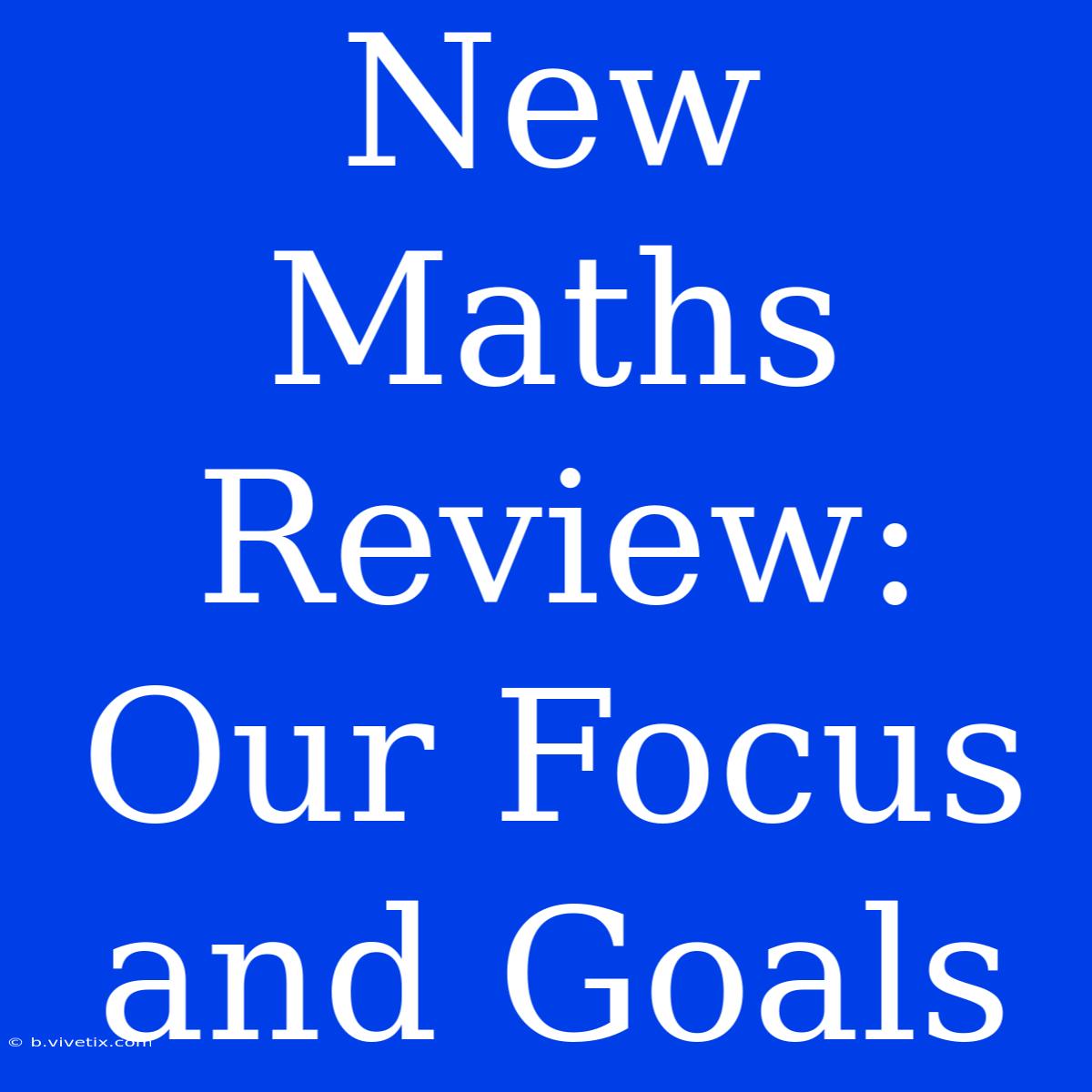 New Maths Review: Our Focus And Goals