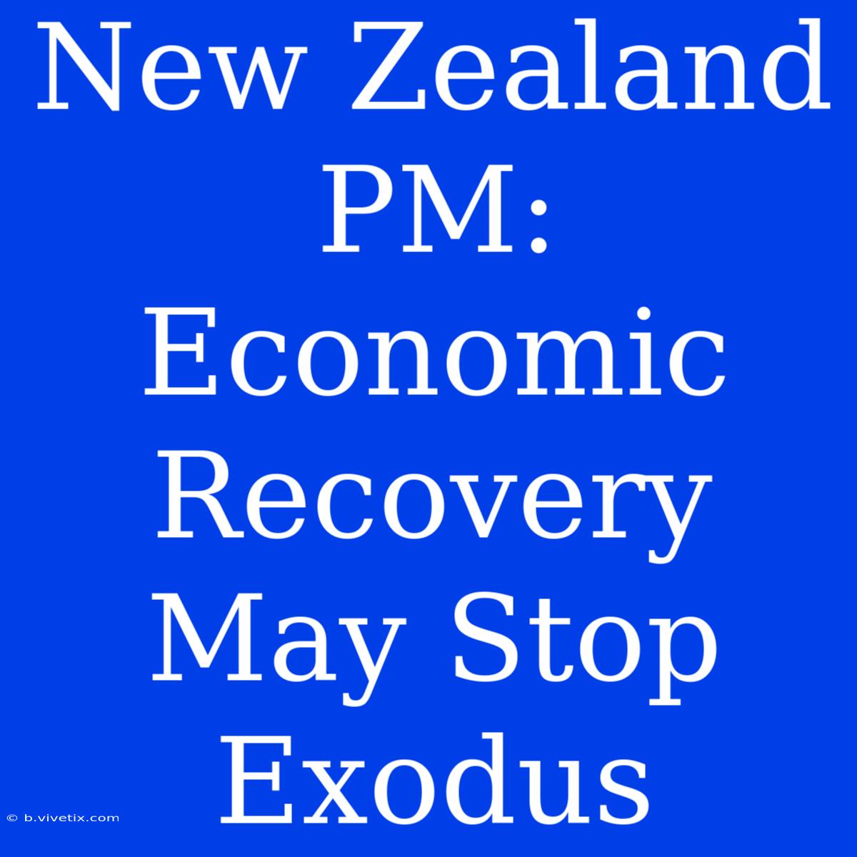 New Zealand PM: Economic Recovery May Stop Exodus