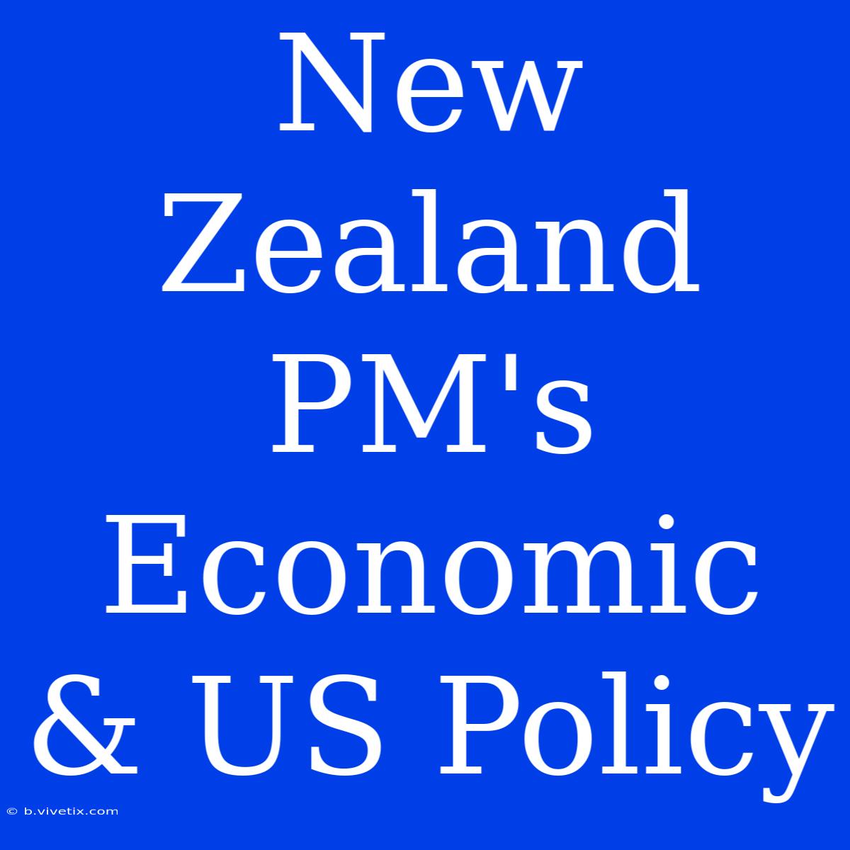 New Zealand PM's Economic & US Policy