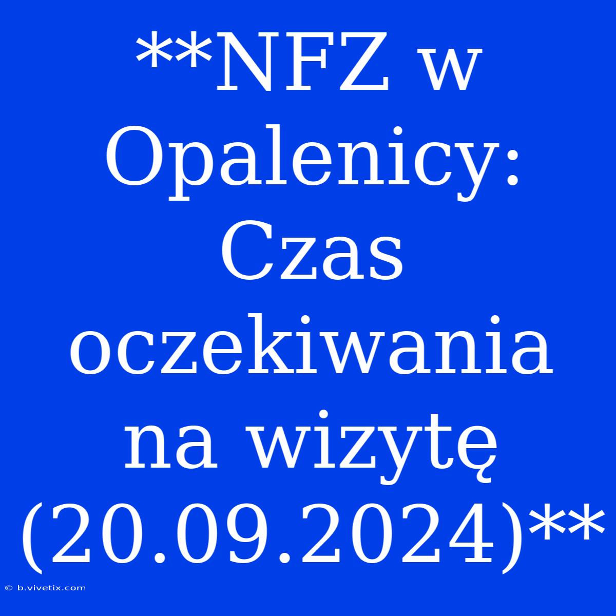 **NFZ W Opalenicy: Czas Oczekiwania Na Wizytę (20.09.2024)**