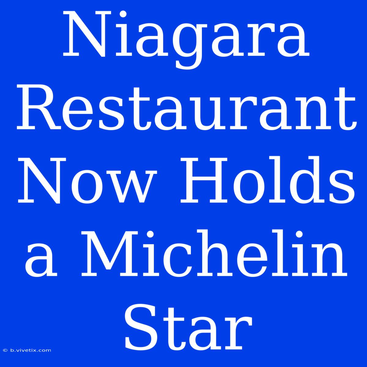 Niagara Restaurant Now Holds A Michelin Star