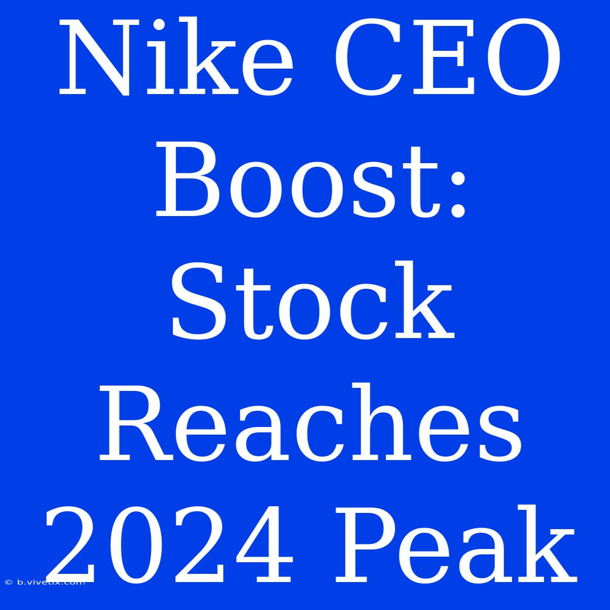 Nike CEO Boost: Stock Reaches 2024 Peak