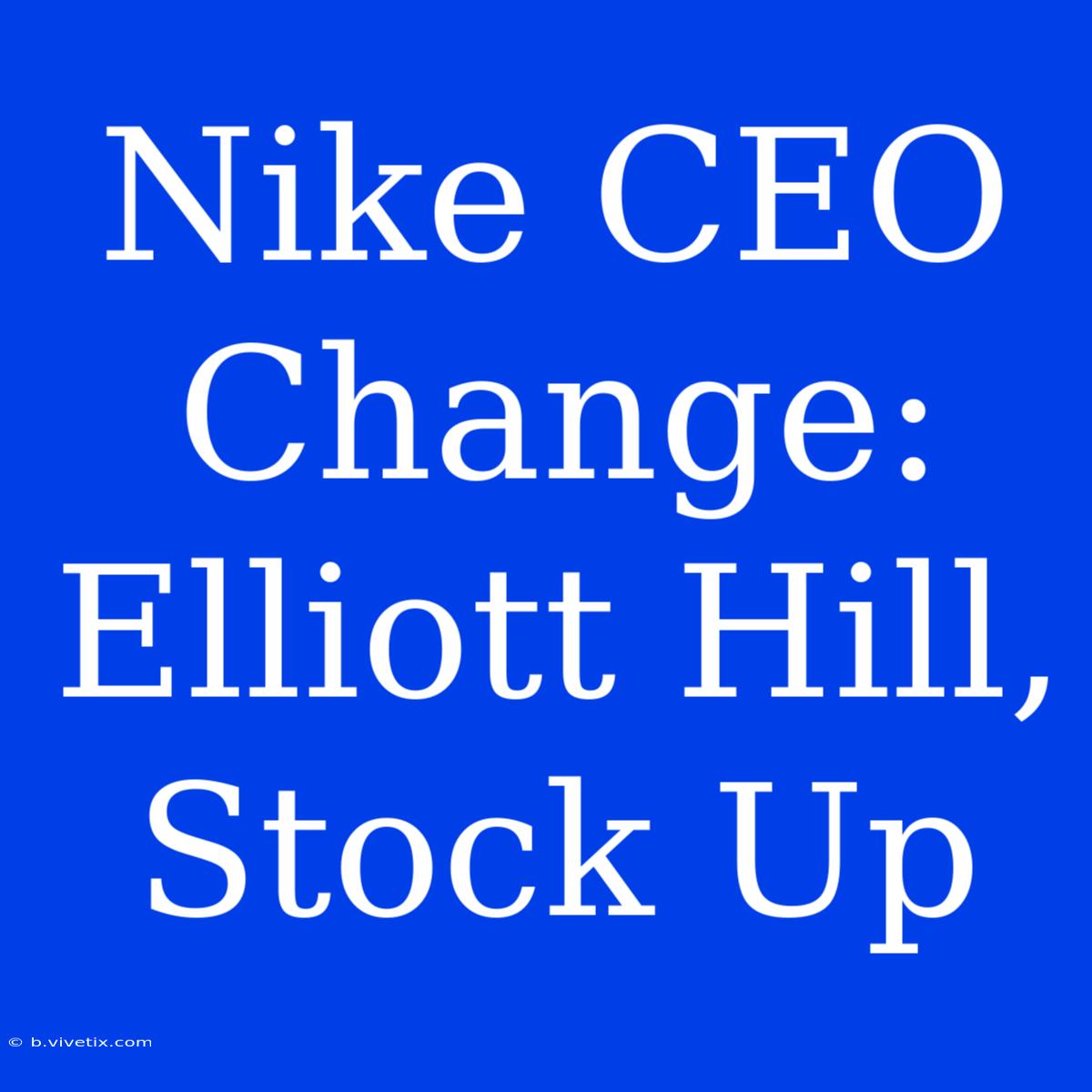 Nike CEO Change: Elliott Hill, Stock Up