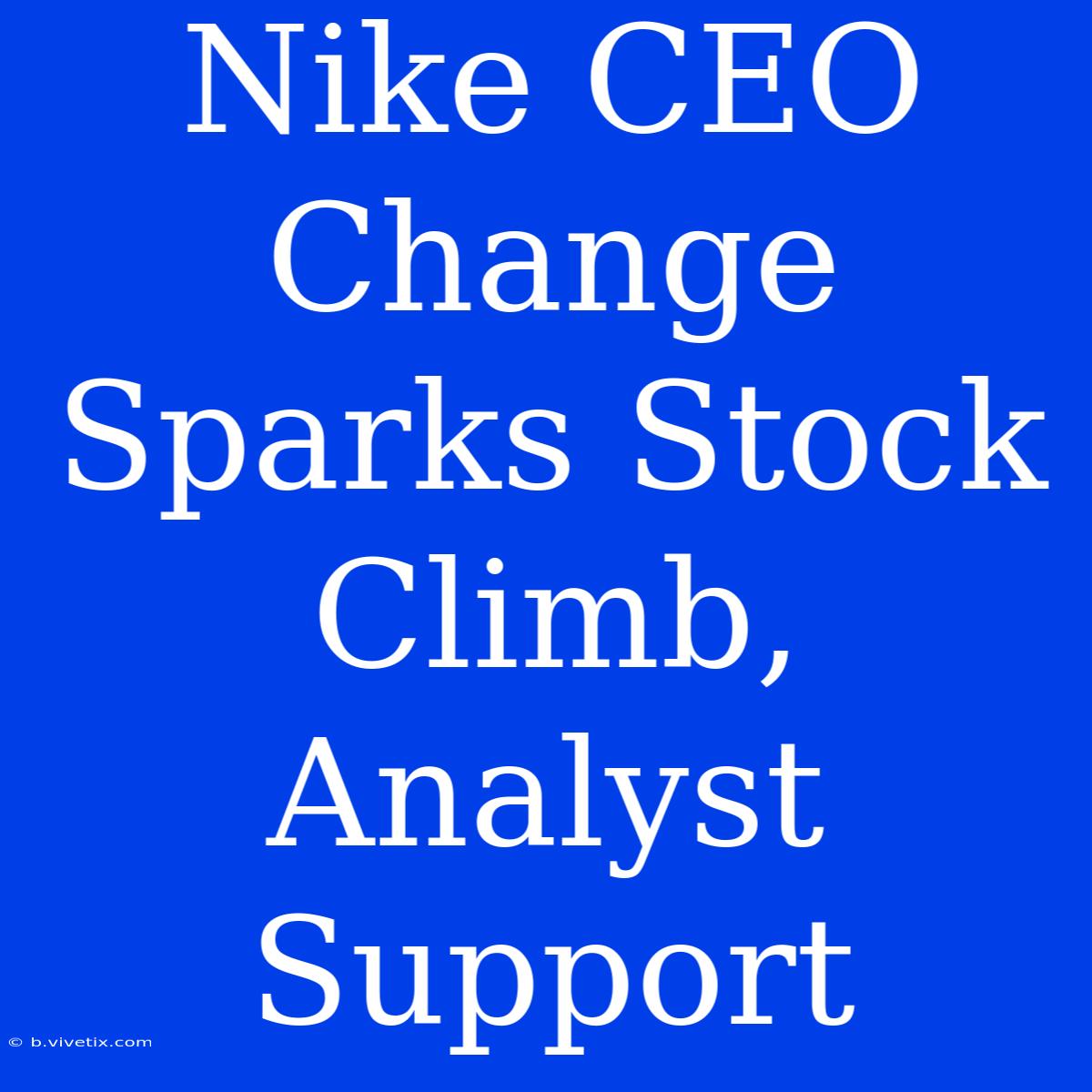 Nike CEO Change Sparks Stock Climb, Analyst Support