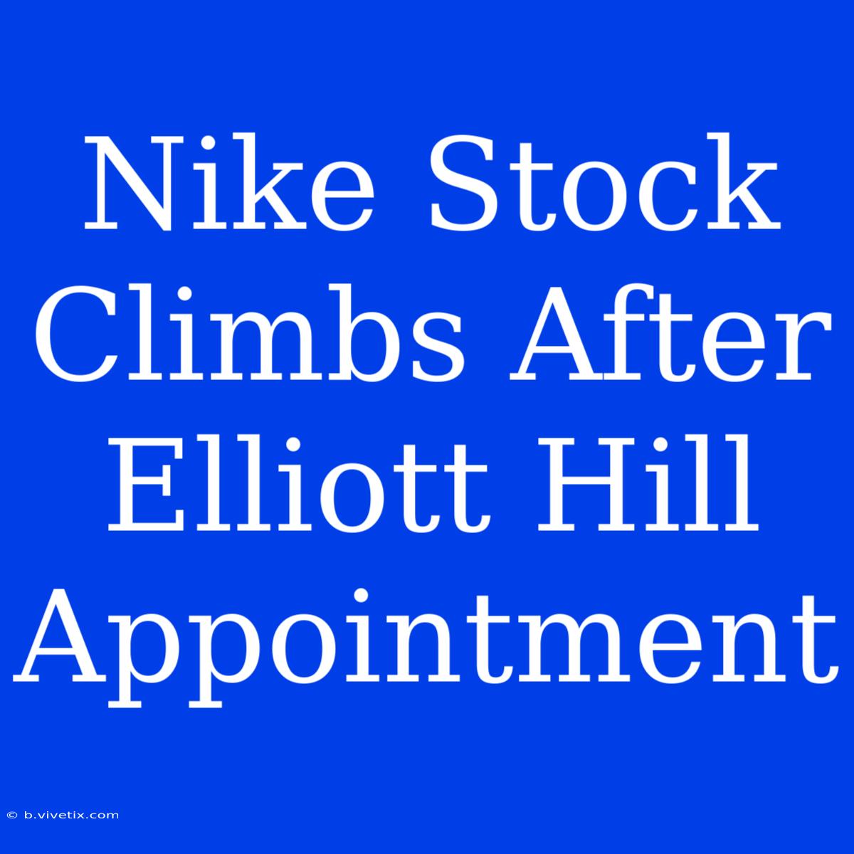 Nike Stock Climbs After Elliott Hill Appointment 