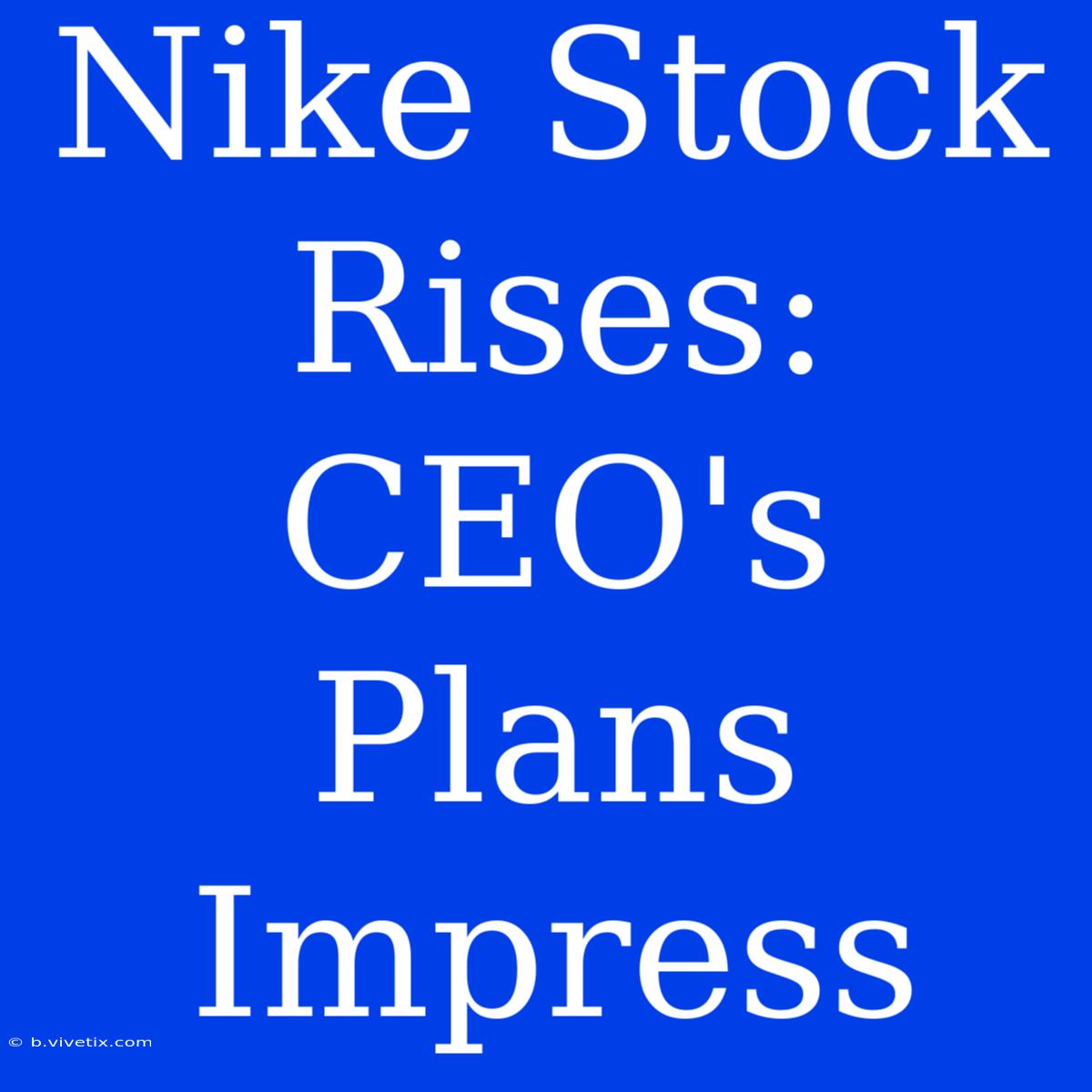 Nike Stock Rises:  CEO's Plans Impress