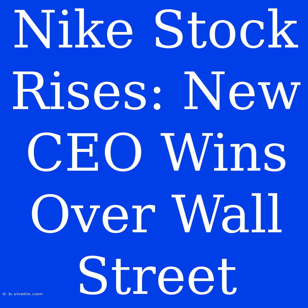 Nike Stock Rises: New CEO Wins Over Wall Street