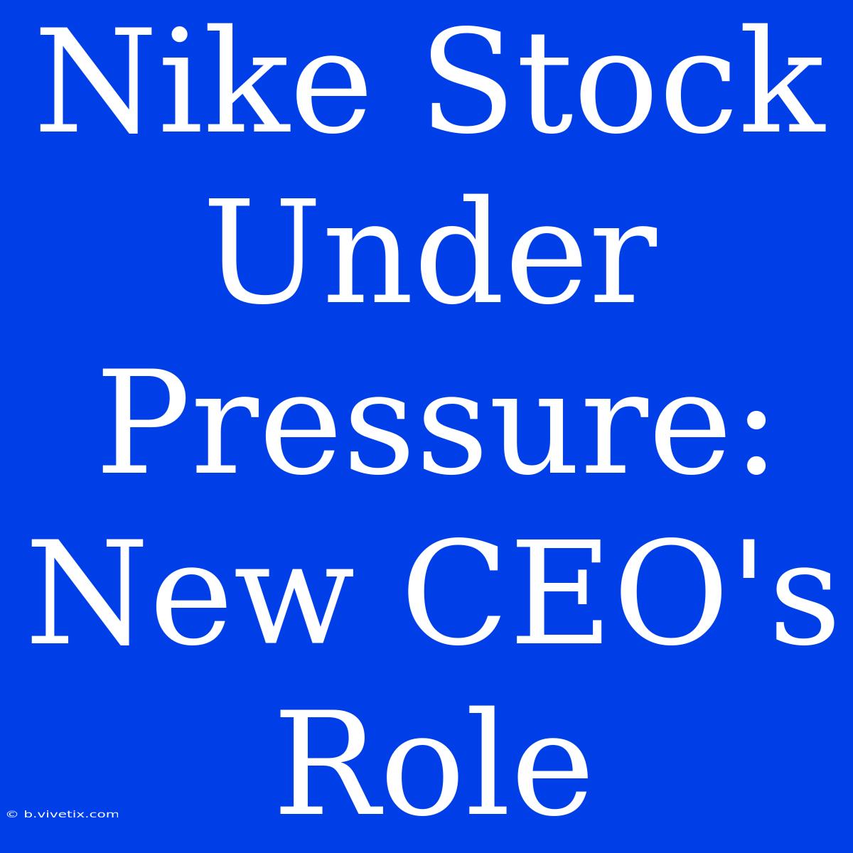 Nike Stock Under Pressure: New CEO's Role