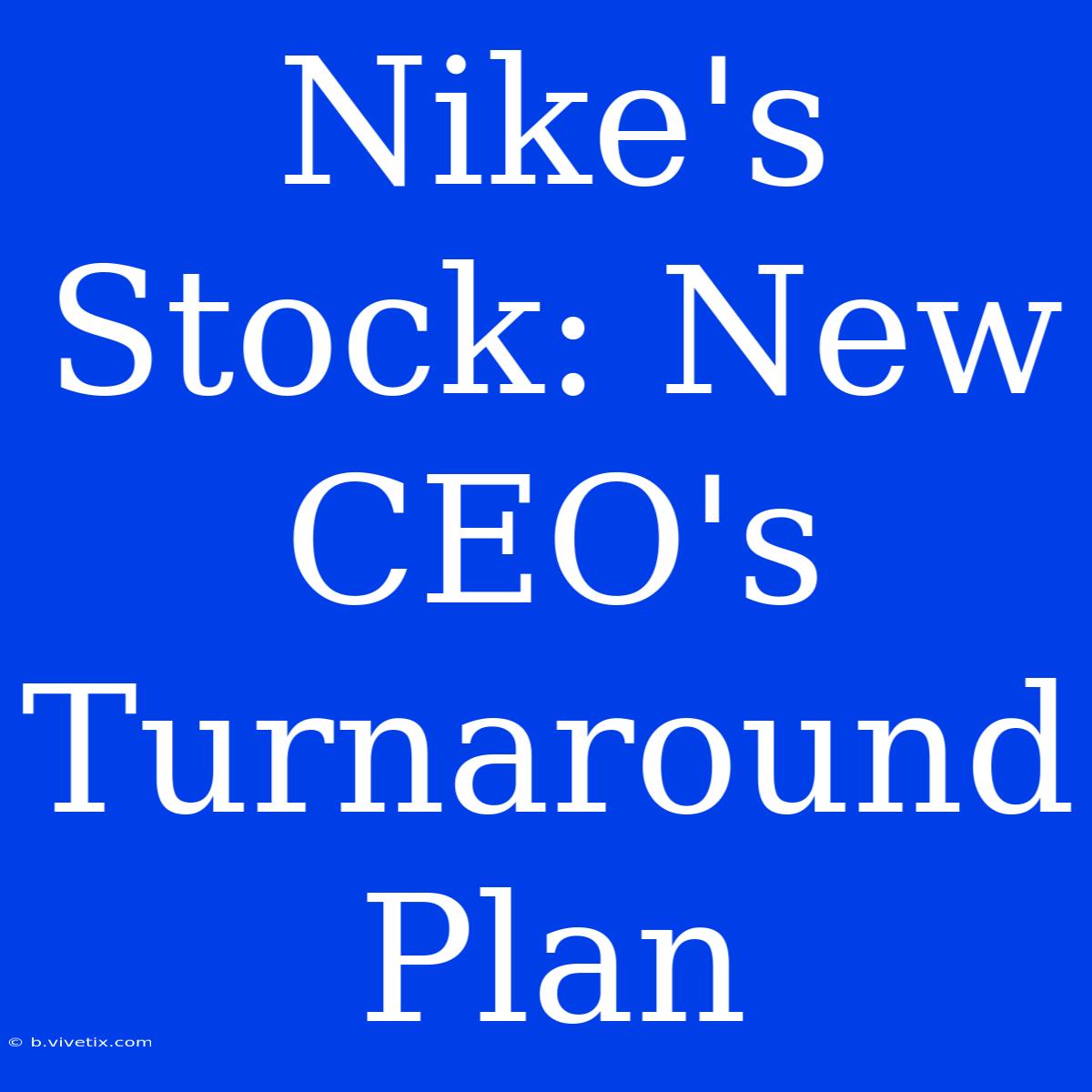 Nike's Stock: New CEO's Turnaround Plan