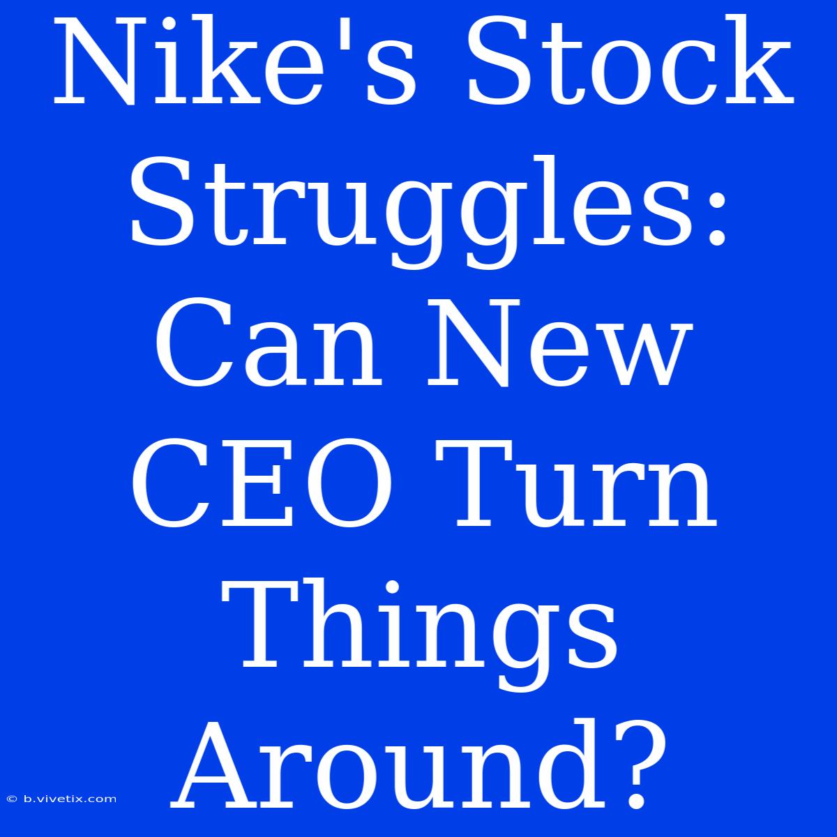 Nike's Stock Struggles: Can New CEO Turn Things Around?