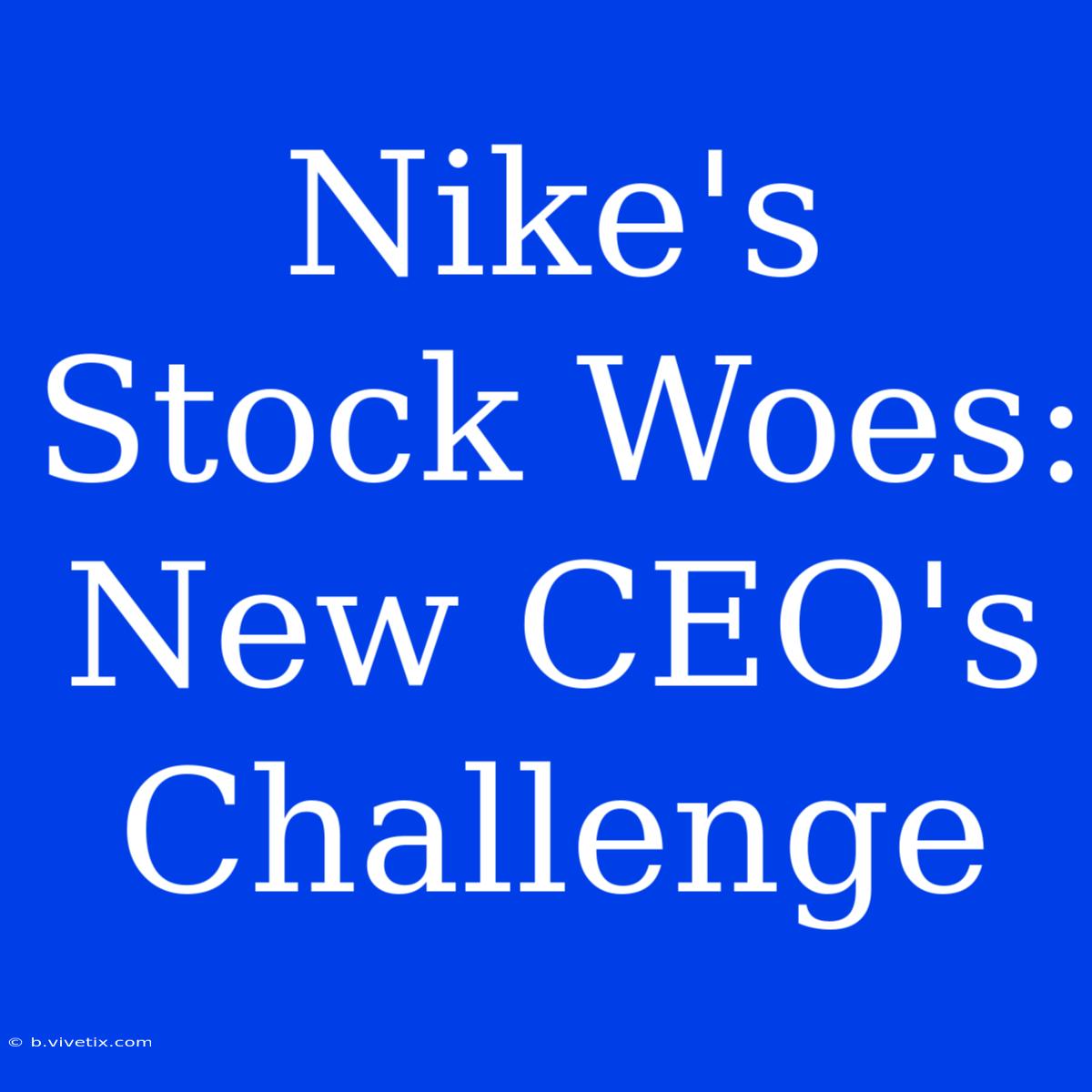 Nike's Stock Woes: New CEO's Challenge