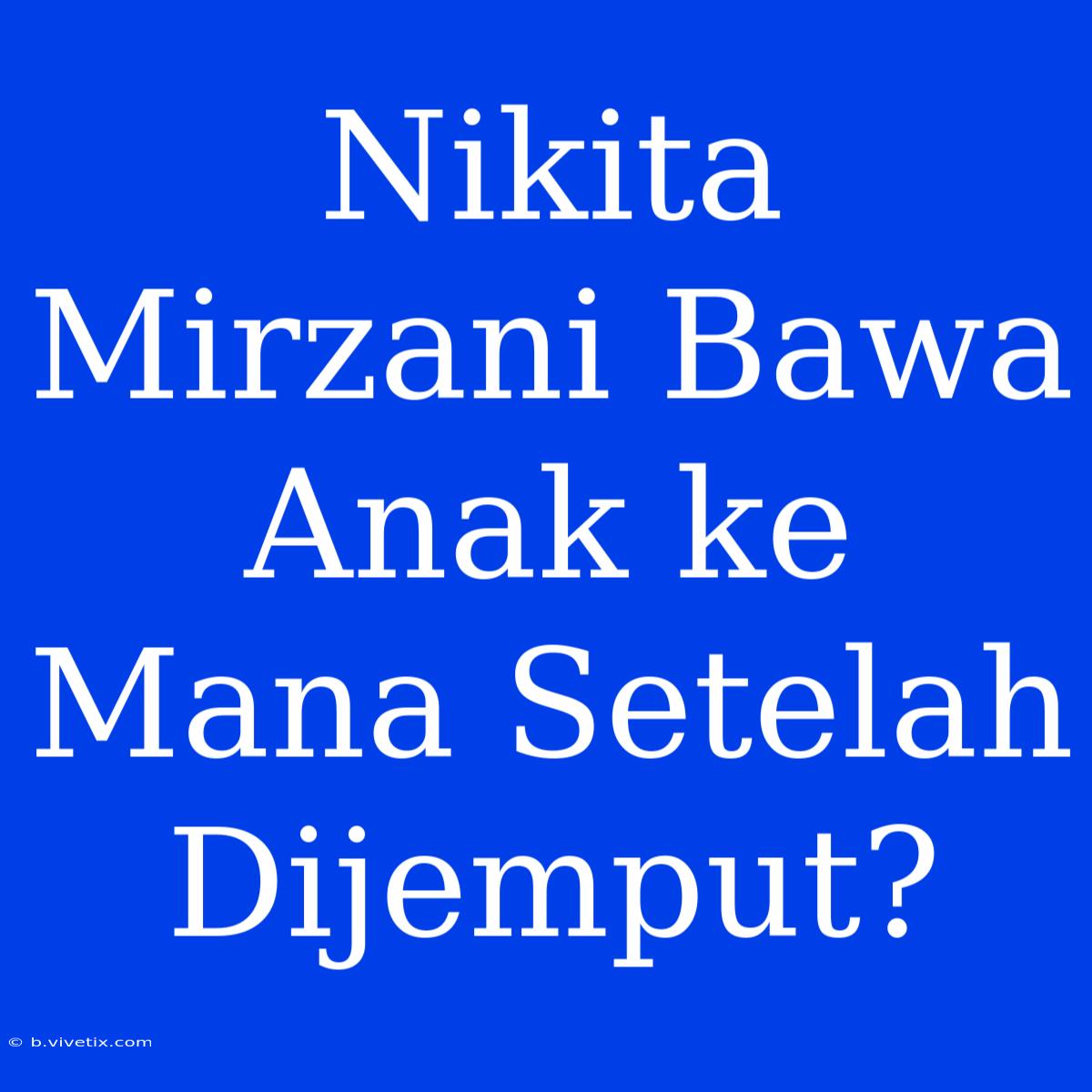 Nikita Mirzani Bawa Anak Ke Mana Setelah Dijemput?