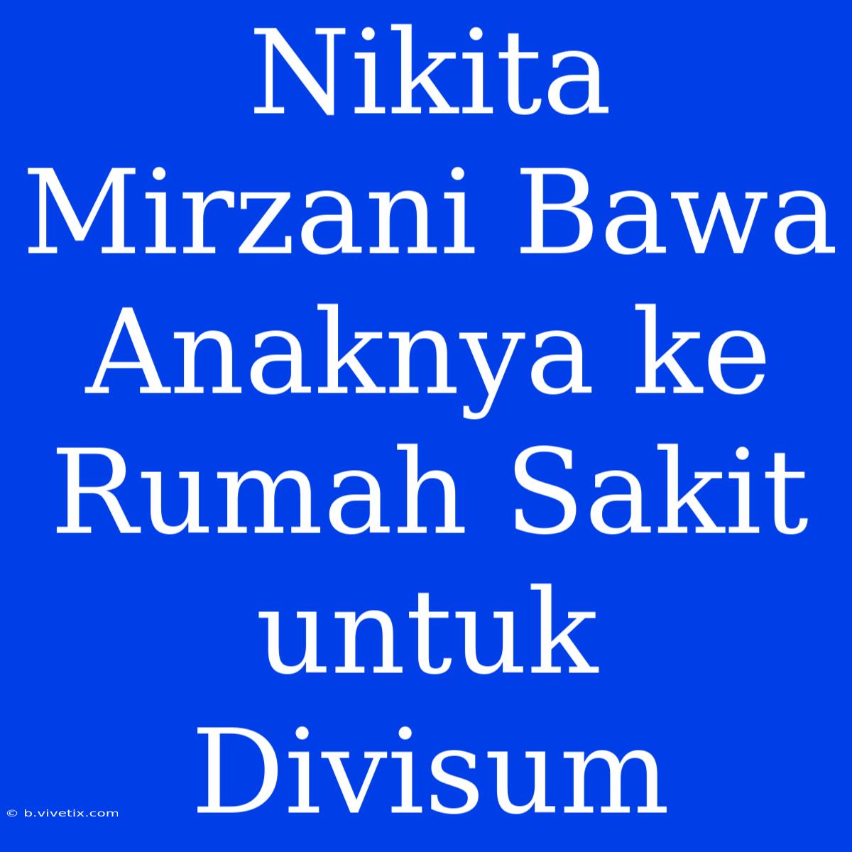 Nikita Mirzani Bawa Anaknya Ke Rumah Sakit Untuk Divisum 