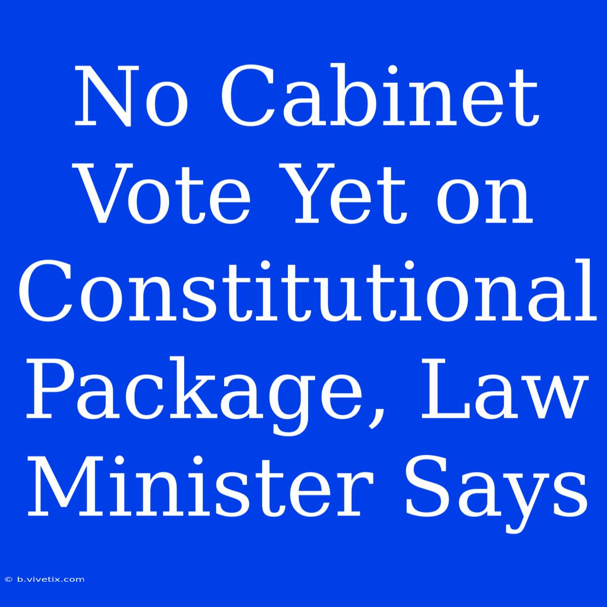 No Cabinet Vote Yet On Constitutional Package, Law Minister Says