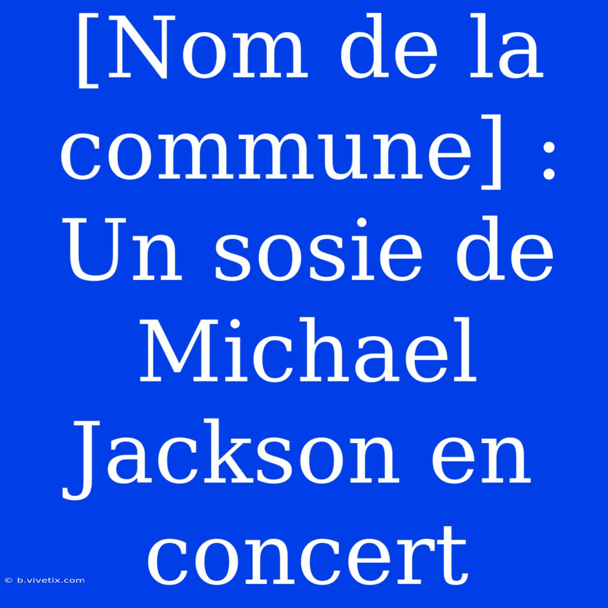 [Nom De La Commune] : Un Sosie De Michael Jackson En Concert