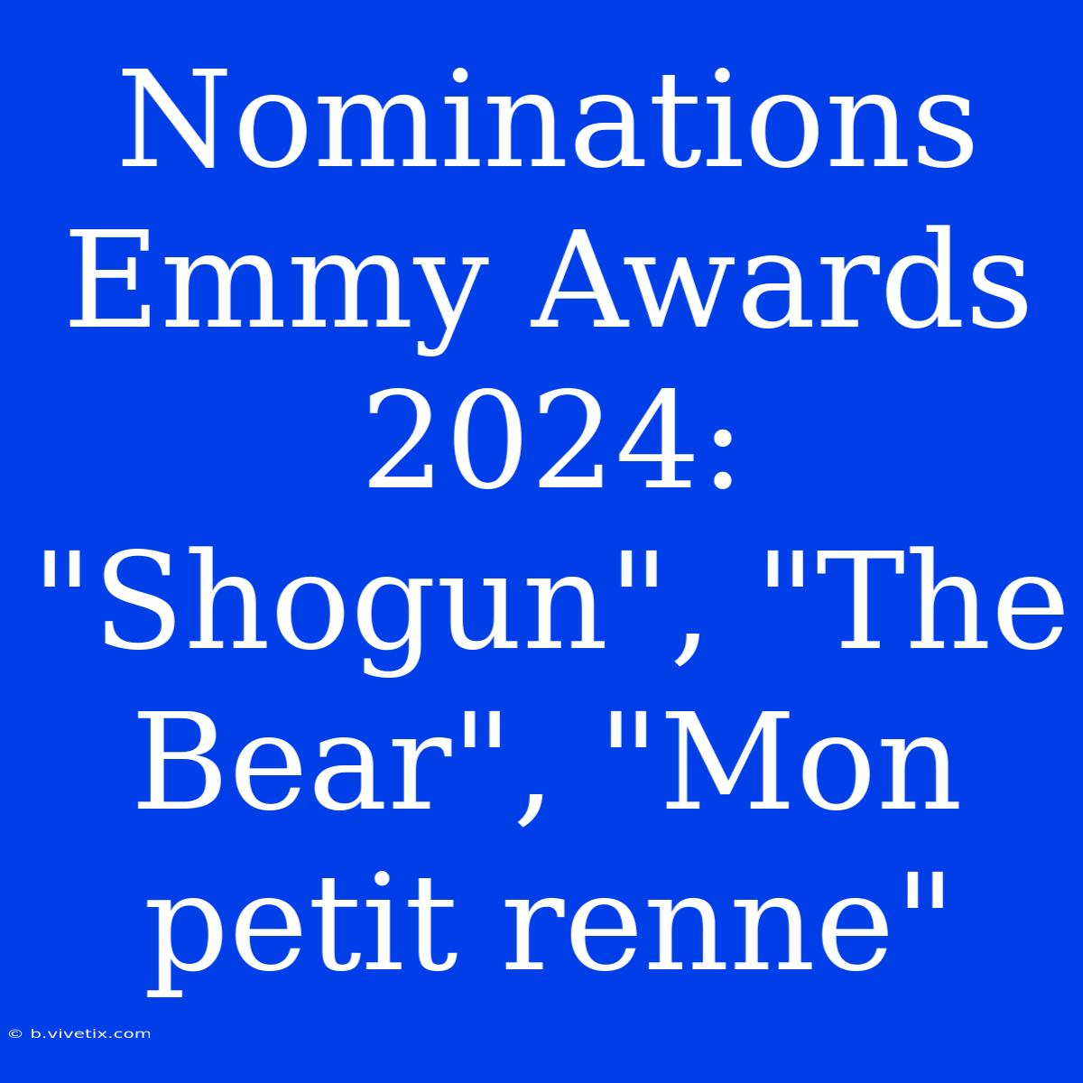 Nominations Emmy Awards 2024: 