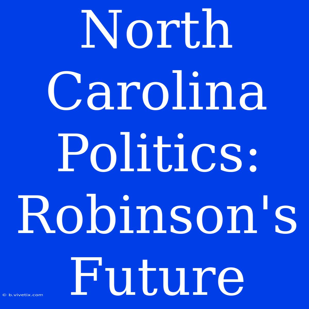 North Carolina Politics: Robinson's Future