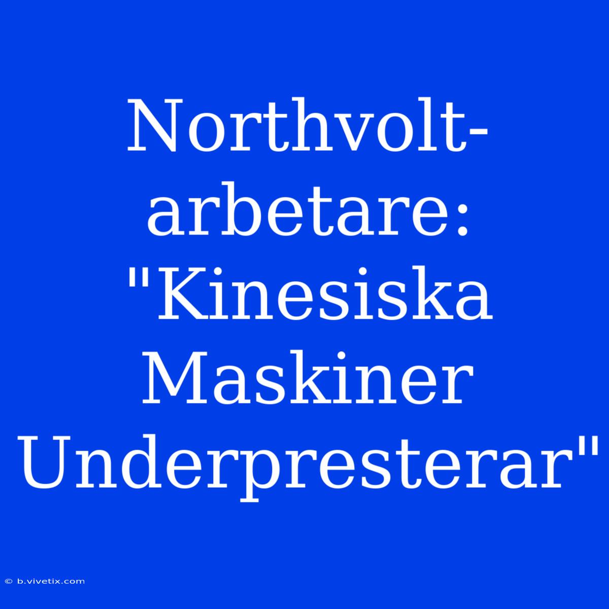 Northvolt-arbetare: 