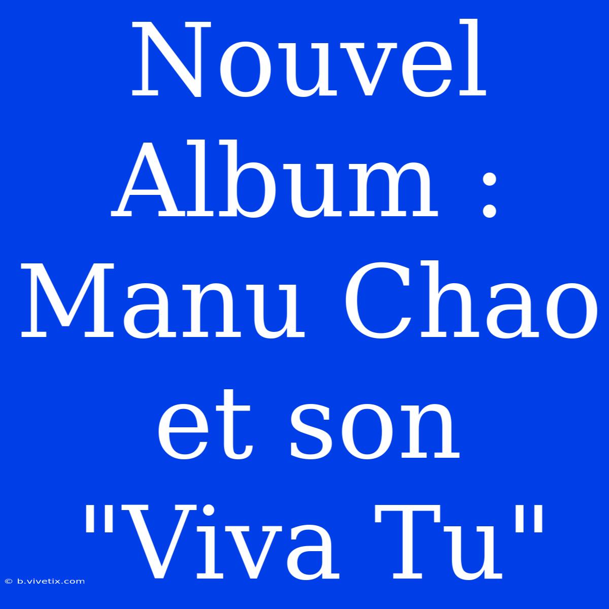 Nouvel Album : Manu Chao Et Son 