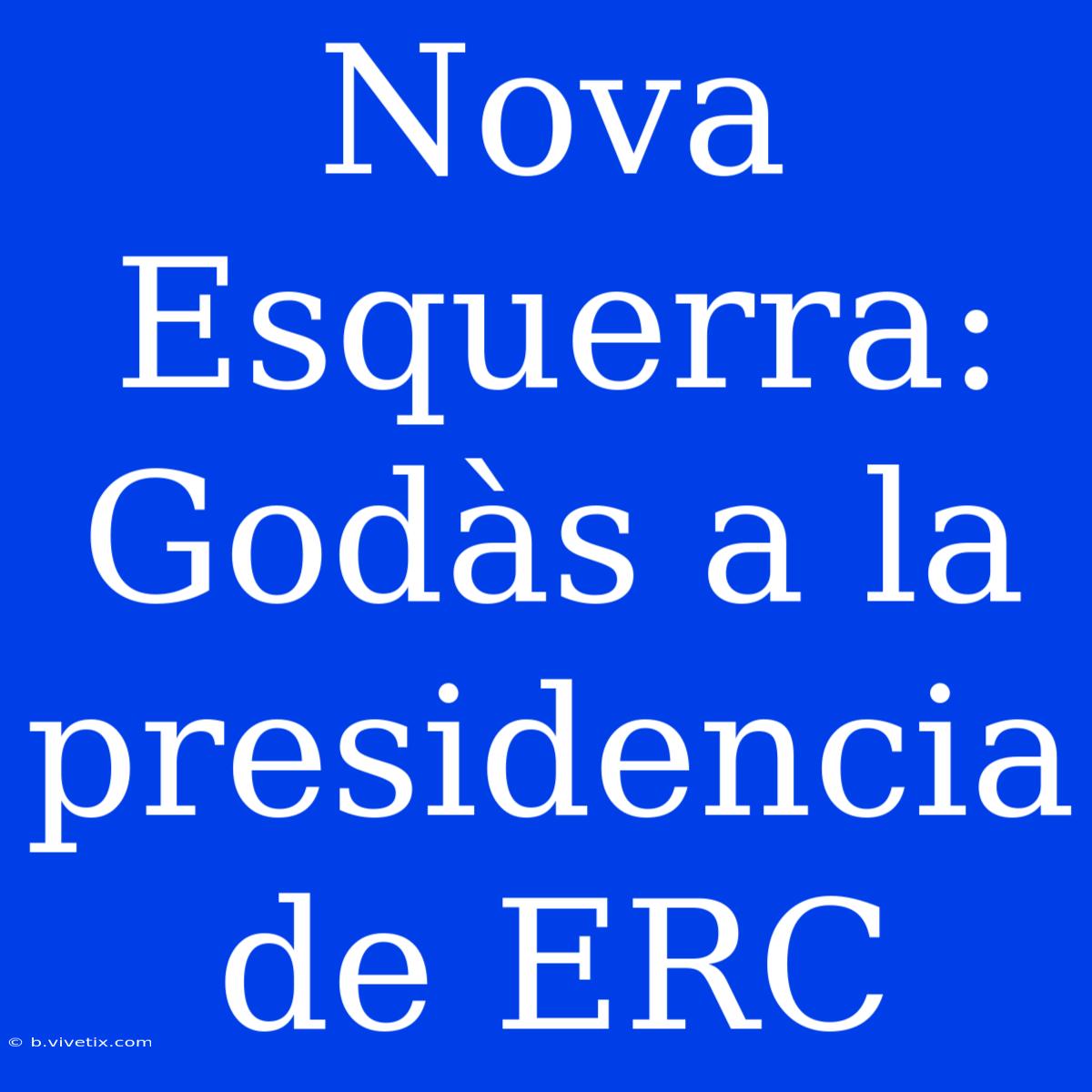 Nova Esquerra: Godàs A La Presidencia De ERC