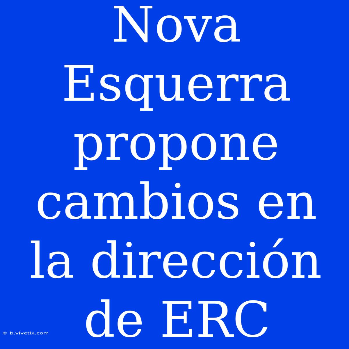 Nova Esquerra Propone Cambios En La Dirección De ERC