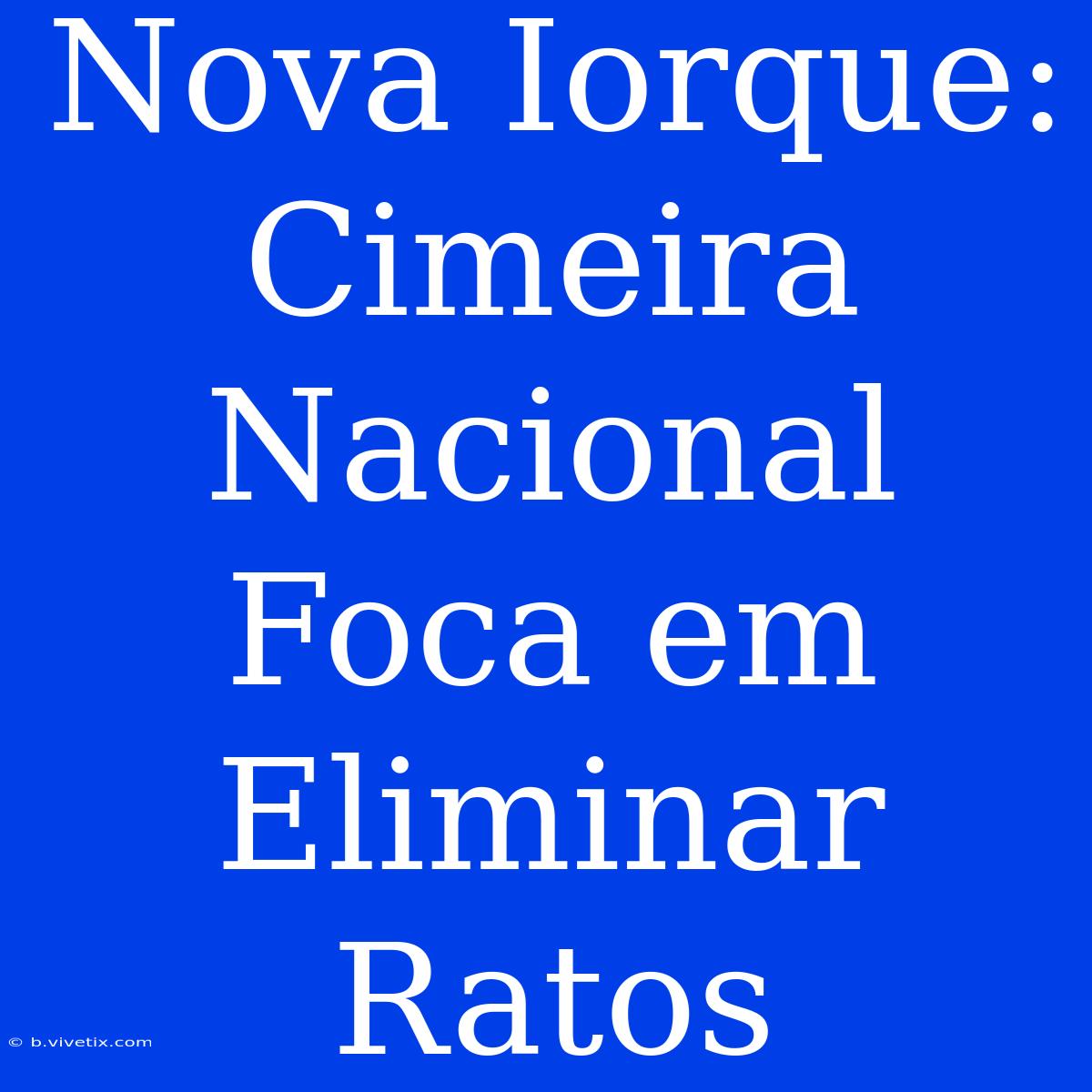 Nova Iorque: Cimeira Nacional Foca Em Eliminar Ratos