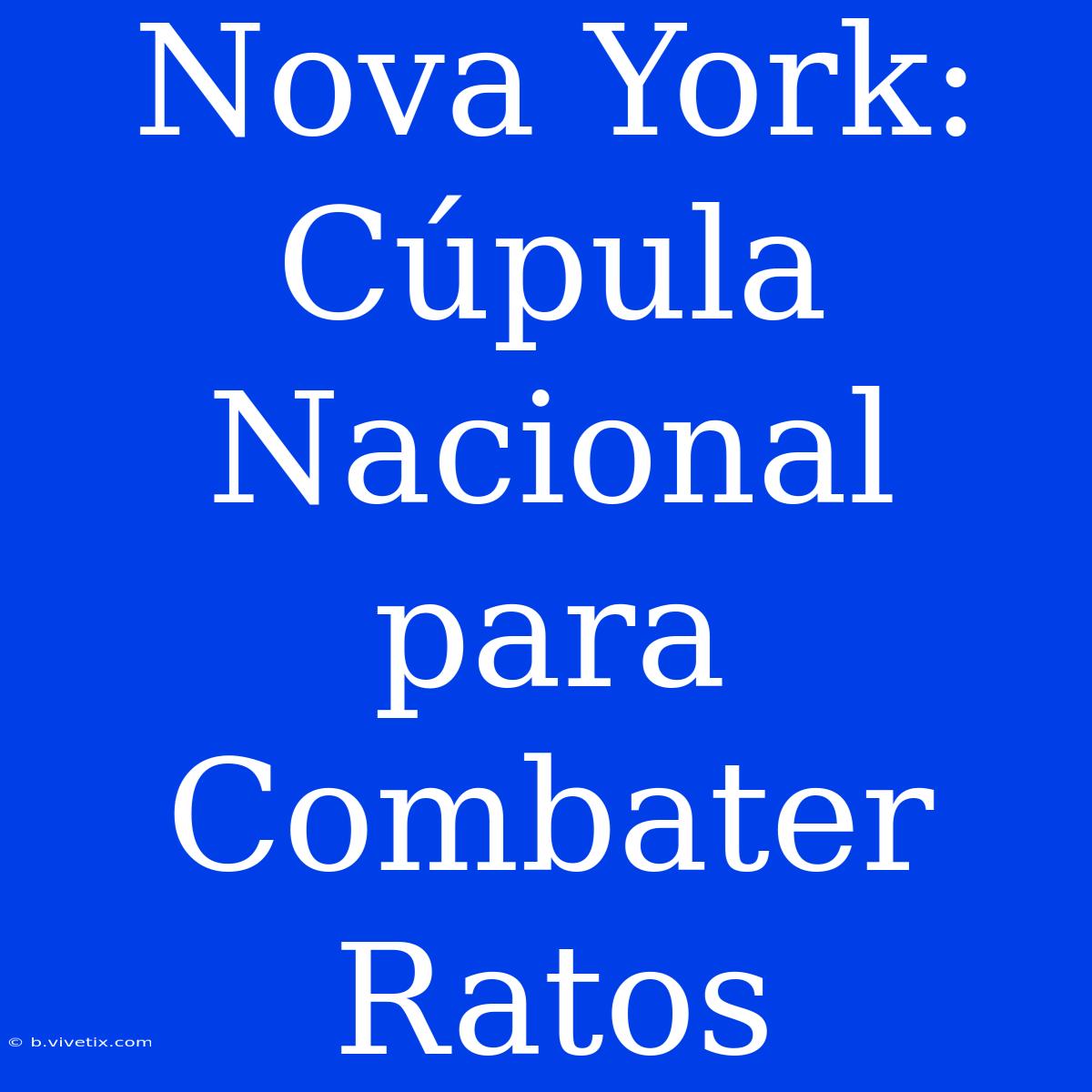 Nova York: Cúpula Nacional Para Combater Ratos