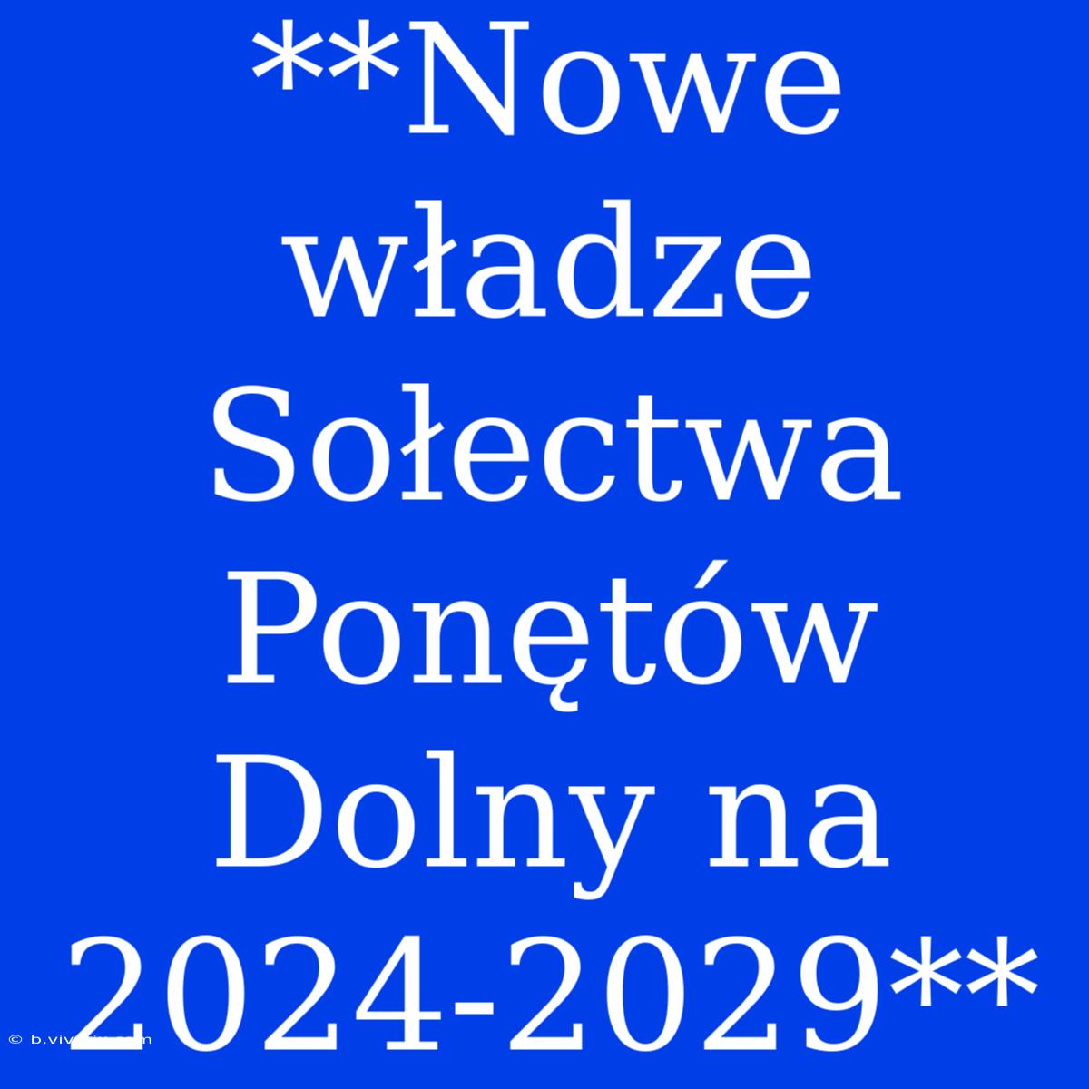 **Nowe Władze Sołectwa Ponętów Dolny Na 2024-2029**