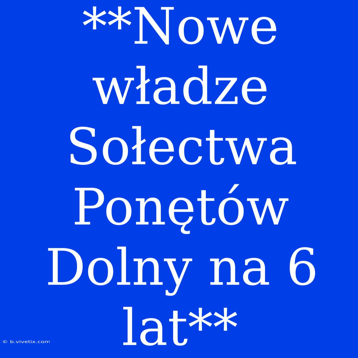 **Nowe Władze Sołectwa Ponętów Dolny Na 6 Lat**