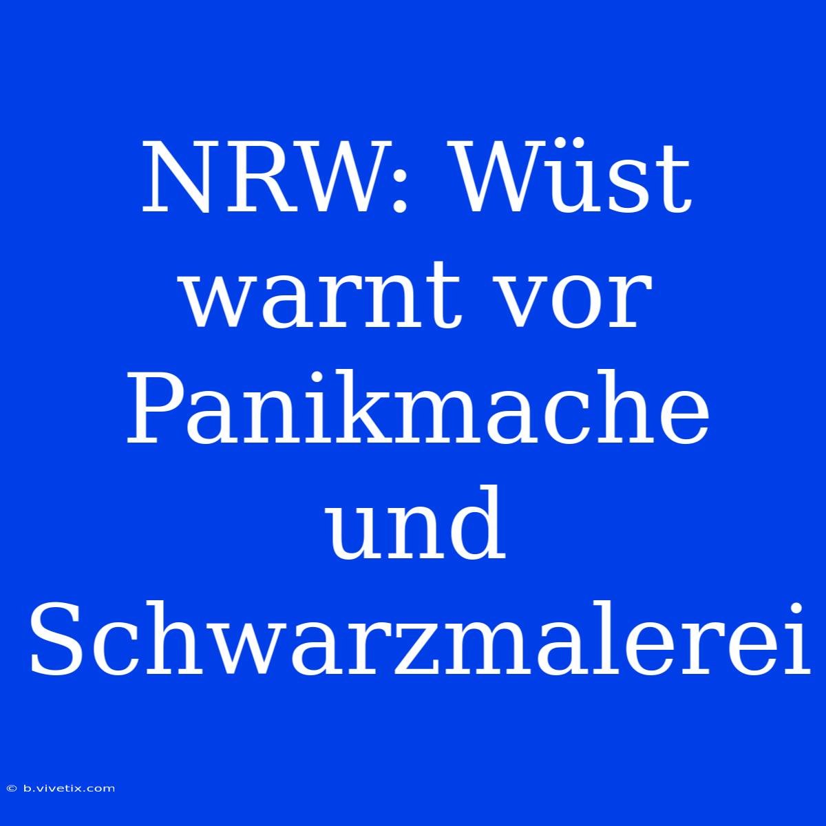 NRW: Wüst Warnt Vor Panikmache Und Schwarzmalerei