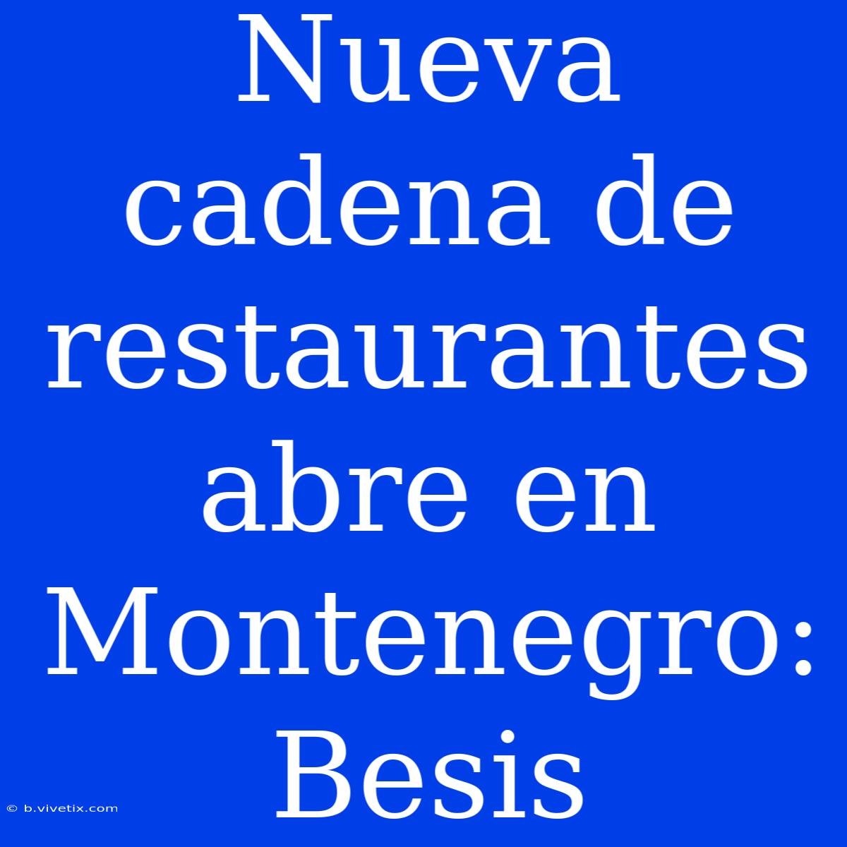 Nueva Cadena De Restaurantes Abre En Montenegro: Besis