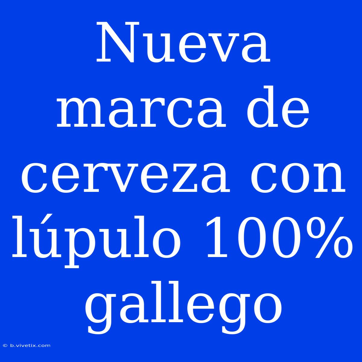 Nueva Marca De Cerveza Con Lúpulo 100% Gallego