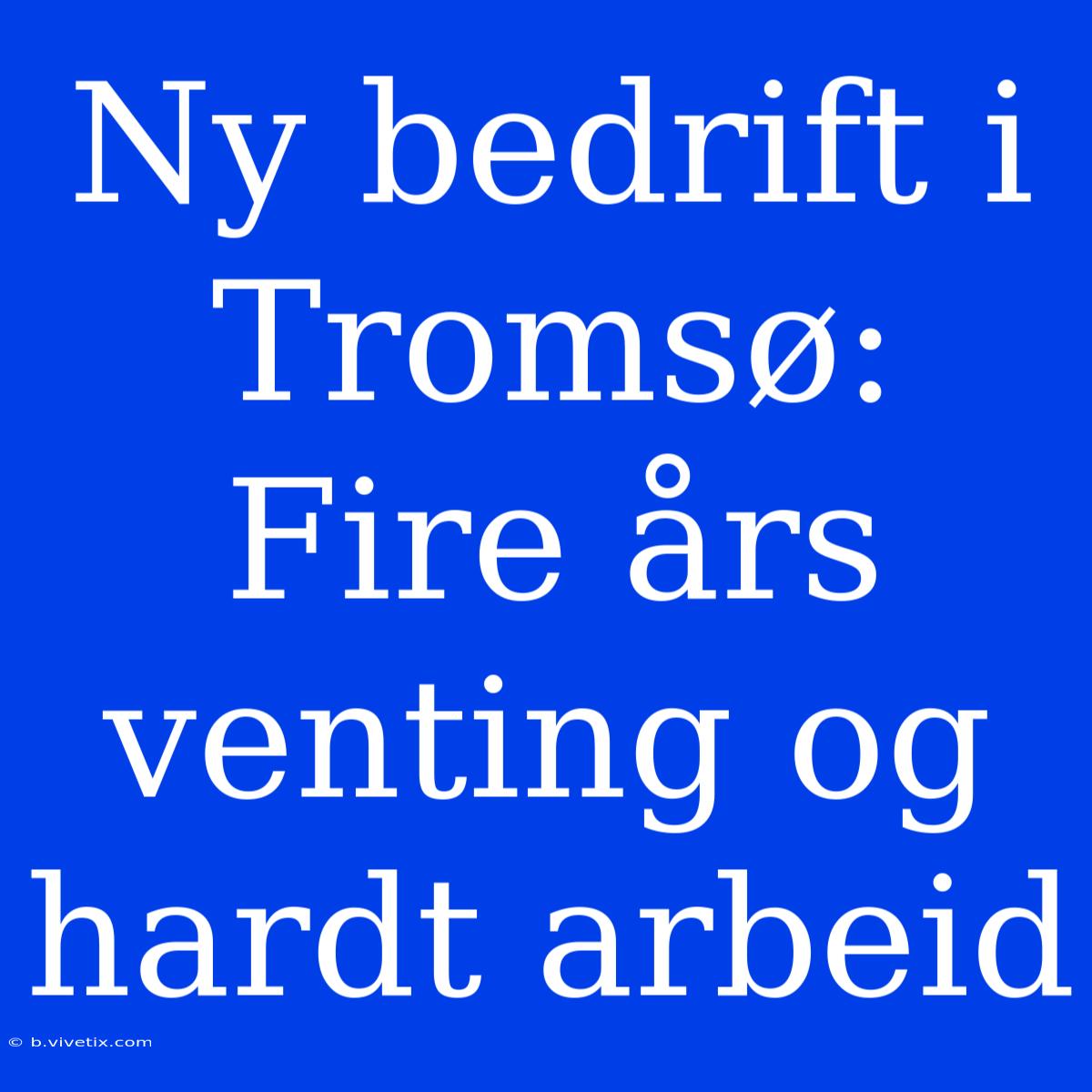 Ny Bedrift I Tromsø: Fire Års Venting Og Hardt Arbeid