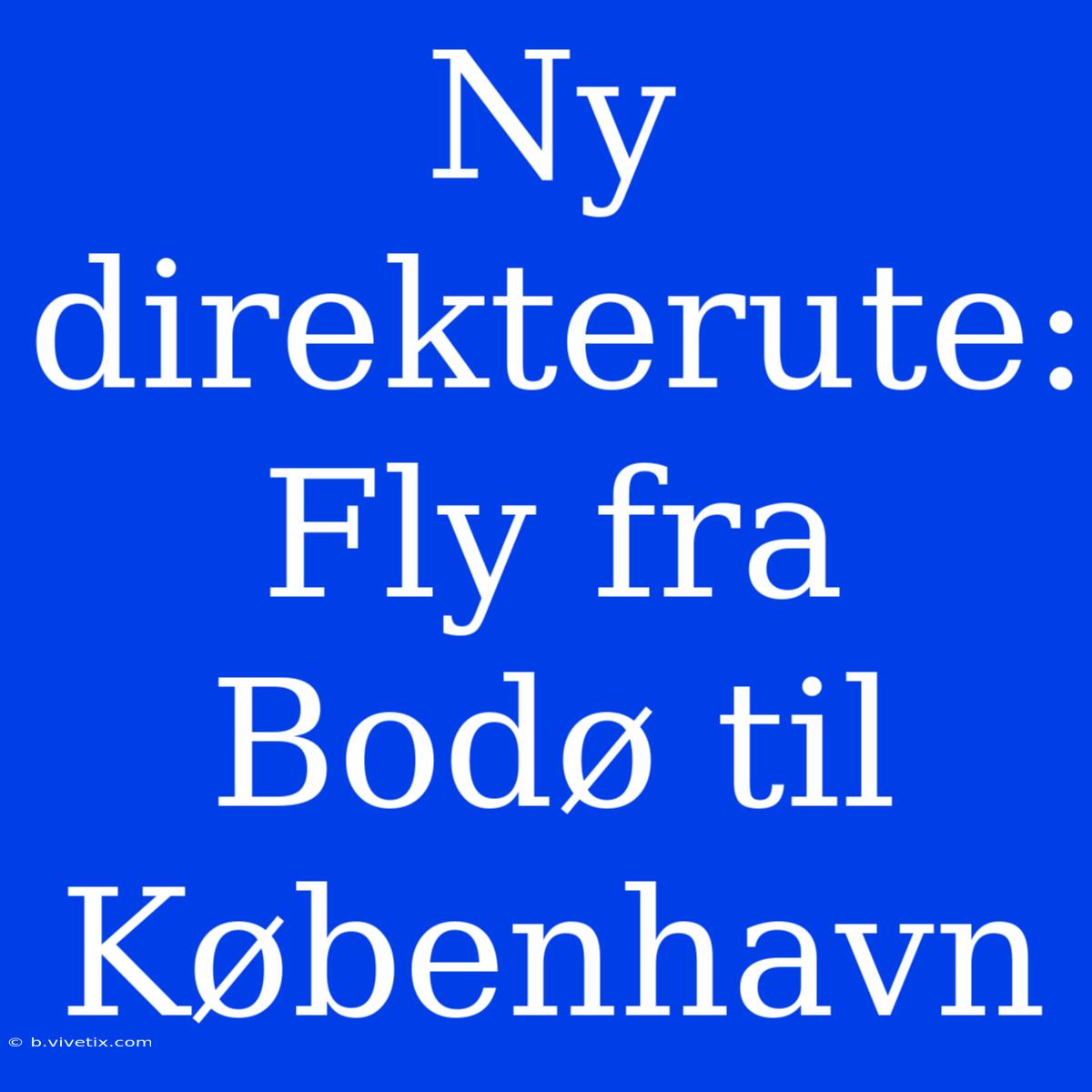 Ny Direkterute: Fly Fra Bodø Til København 