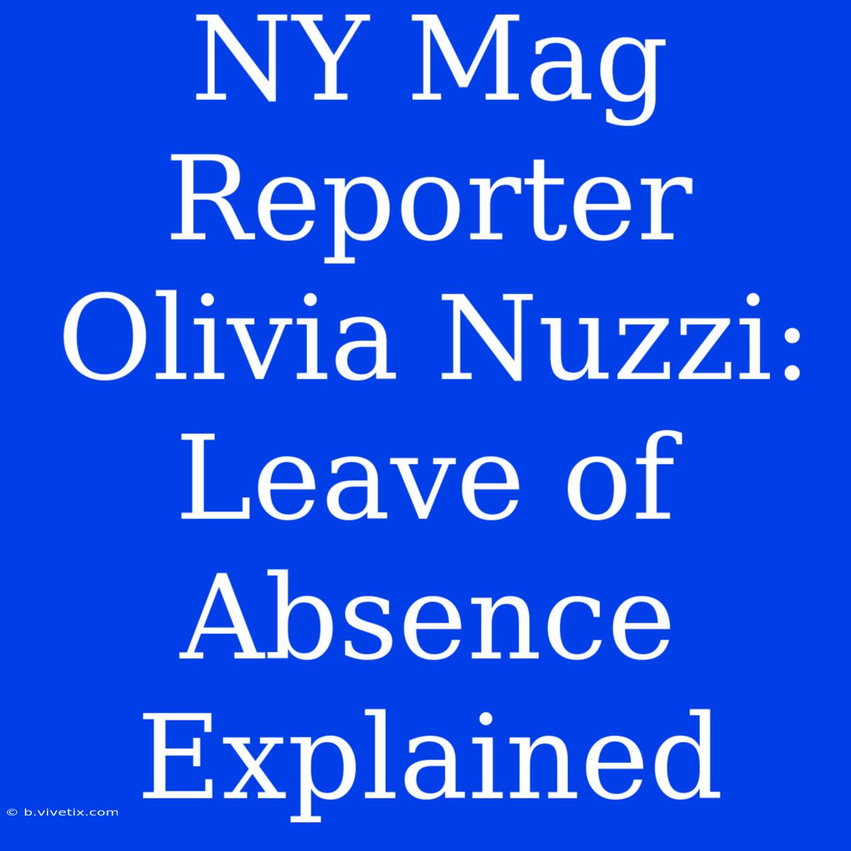 NY Mag Reporter Olivia Nuzzi: Leave Of Absence Explained