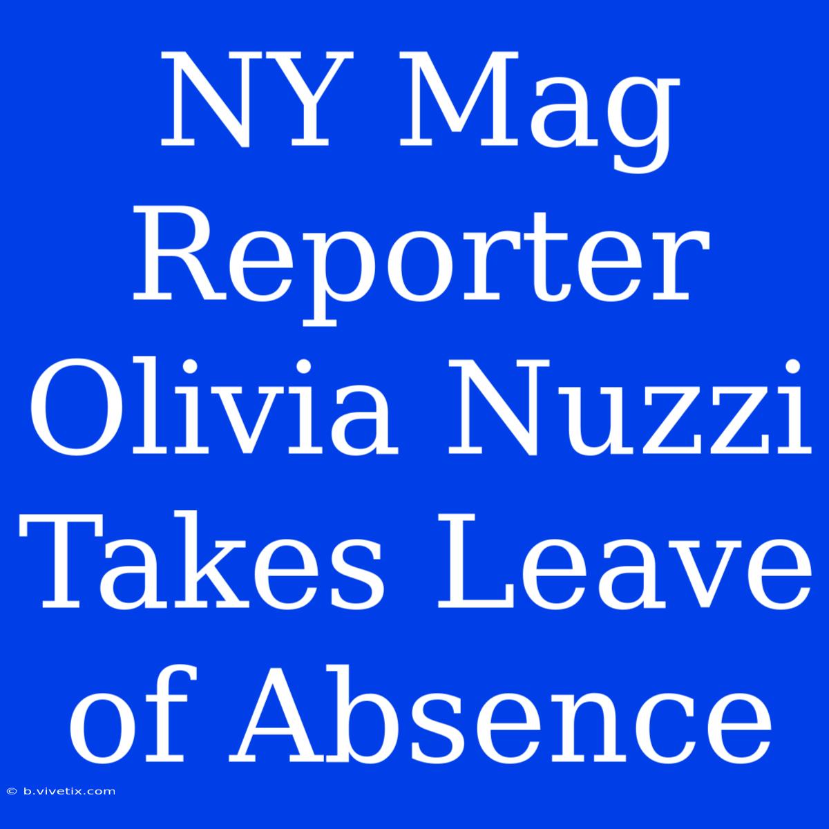 NY Mag Reporter Olivia Nuzzi Takes Leave Of Absence